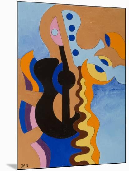 Black Guitar, 2009-Jan Groneberg-Mounted Giclee Print