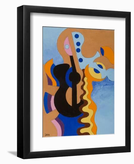 Black Guitar, 2009-Jan Groneberg-Framed Giclee Print