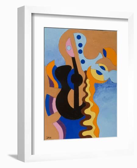 Black Guitar, 2009-Jan Groneberg-Framed Giclee Print