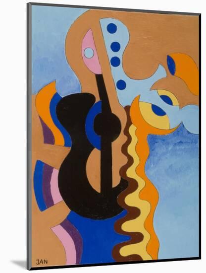 Black Guitar, 2009-Jan Groneberg-Mounted Giclee Print