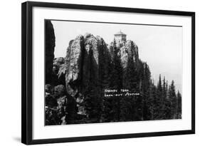 Black Hills Nat'l Forest, South Dakota - Harney Peak Look-out Station-Lantern Press-Framed Art Print