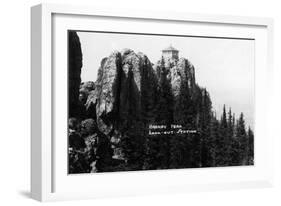 Black Hills Nat'l Forest, South Dakota - Harney Peak Look-out Station-Lantern Press-Framed Art Print