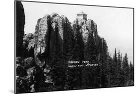 Black Hills Nat'l Forest, South Dakota - Harney Peak Look-out Station-Lantern Press-Mounted Art Print