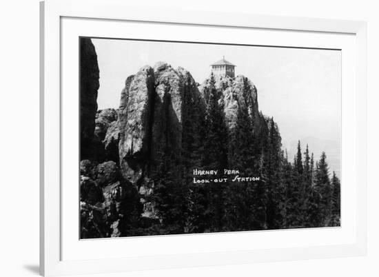 Black Hills Nat'l Forest, South Dakota - Harney Peak Look-out Station-Lantern Press-Framed Art Print