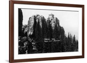 Black Hills Nat'l Forest, South Dakota - Harney Peak Look-out Station-Lantern Press-Framed Art Print