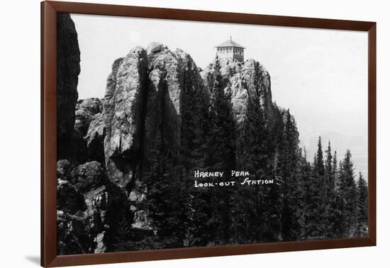 Black Hills Nat'l Forest, South Dakota - Harney Peak Look-out Station-Lantern Press-Framed Art Print