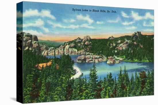 Black Hills, South Dakota, Aerial View of Sylvan Lake-Lantern Press-Stretched Canvas