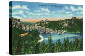 Black Hills, South Dakota, Aerial View of Sylvan Lake-Lantern Press-Stretched Canvas