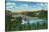 Black Hills, South Dakota, Aerial View of Sylvan Lake-Lantern Press-Stretched Canvas