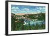 Black Hills, South Dakota, Aerial View of Sylvan Lake-Lantern Press-Framed Art Print