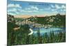 Black Hills, South Dakota, Aerial View of Sylvan Lake-Lantern Press-Mounted Art Print