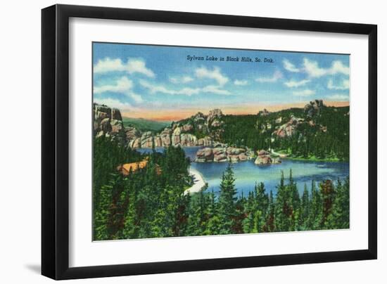 Black Hills, South Dakota, Aerial View of Sylvan Lake-Lantern Press-Framed Art Print