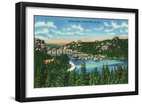 Black Hills, South Dakota, Aerial View of Sylvan Lake-Lantern Press-Framed Art Print