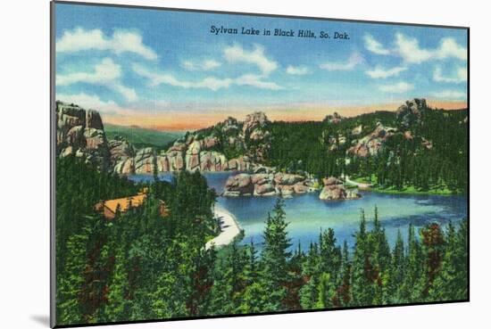 Black Hills, South Dakota, Aerial View of Sylvan Lake-Lantern Press-Mounted Art Print