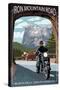 Black Hills, South Dakota - Iron Mountain Road Biker Scene-Lantern Press-Stretched Canvas