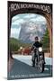 Black Hills, South Dakota - Iron Mountain Road Biker Scene-Lantern Press-Mounted Art Print