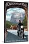 Black Hills, South Dakota - Iron Mountain Road Biker Scene-Lantern Press-Stretched Canvas