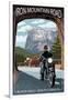 Black Hills, South Dakota - Iron Mountain Road Biker Scene-Lantern Press-Framed Art Print