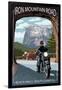 Black Hills, South Dakota - Iron Mountain Road Biker Scene-Lantern Press-Framed Art Print