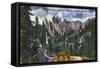 Black Hills, South Dakota, Needles Highway View of Horseshoe Curve-Lantern Press-Framed Stretched Canvas