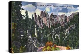 Black Hills, South Dakota, Needles Highway View of Horseshoe Curve-Lantern Press-Stretched Canvas