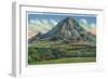 Black Hills, South Dakota - Panoramic View of Bear Butte Near Sturgis, c.1935-Lantern Press-Framed Art Print