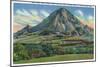 Black Hills, South Dakota - Panoramic View of Bear Butte Near Sturgis, c.1935-Lantern Press-Mounted Art Print