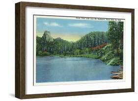 Black Hills, South Dakota, View of Horse Thief Lake near Mount Rushmore-Lantern Press-Framed Art Print