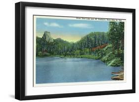 Black Hills, South Dakota, View of Horse Thief Lake near Mount Rushmore-Lantern Press-Framed Art Print