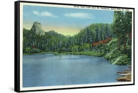 Black Hills, South Dakota, View of Horse Thief Lake near Mount Rushmore-Lantern Press-Framed Stretched Canvas