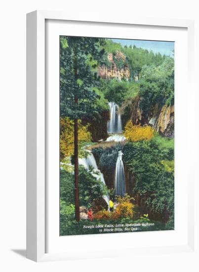 Black Hills, South Dakota, View of Rough Lock Falls, Little Spearfish Canyon-Lantern Press-Framed Art Print