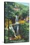 Black Hills, South Dakota, View of Rough Lock Falls, Little Spearfish Canyon-Lantern Press-Stretched Canvas