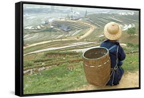 Black Hmong Ethnic Group and Rice Fields, Sapa Area, Vietnam, Indochina, Southeast Asia, Asia-Bruno Morandi-Framed Stretched Canvas