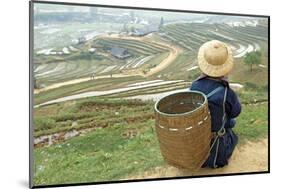 Black Hmong Ethnic Group and Rice Fields, Sapa Area, Vietnam, Indochina, Southeast Asia, Asia-Bruno Morandi-Mounted Photographic Print