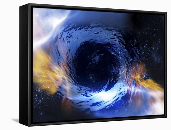 Black Hole, Conceptual Artwork-Victor Habbick-Framed Stretched Canvas