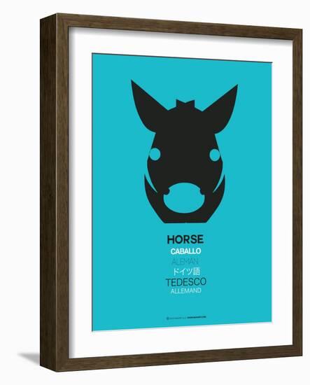 Black Horse Multilingual Poster-NaxArt-Framed Art Print