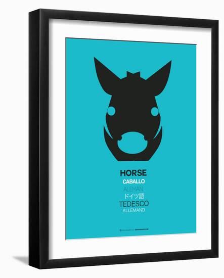 Black Horse Multilingual Poster-NaxArt-Framed Art Print