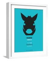 Black Horse Multilingual Poster-NaxArt-Framed Art Print