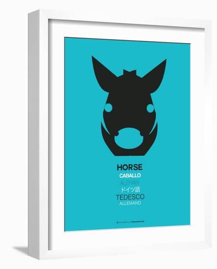 Black Horse Multilingual Poster-NaxArt-Framed Art Print