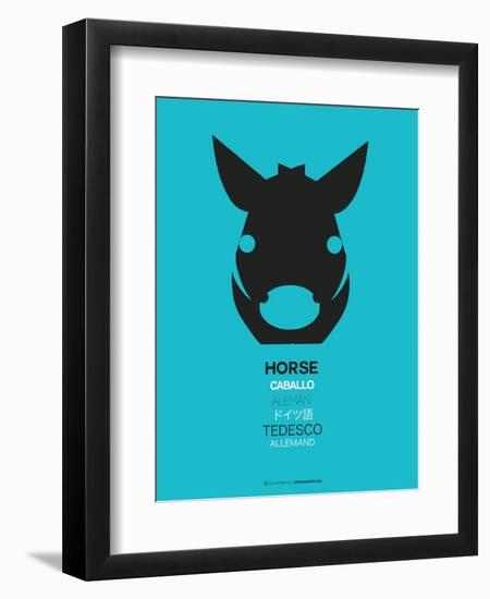 Black Horse Multilingual Poster-NaxArt-Framed Art Print