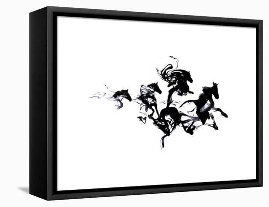 Black Horses-Robert Farkas-Framed Stretched Canvas