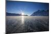 Black Ice on the Lago Bianco in Canton of Grisons-Armin Mathis-Mounted Photographic Print