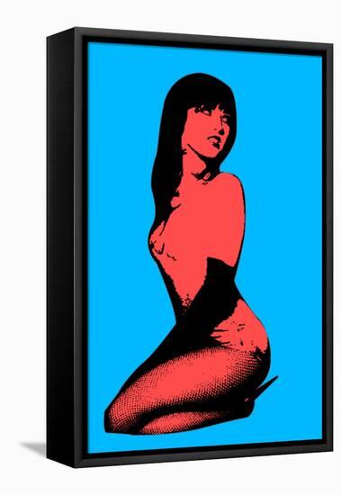 Black in Blue Annimo-null-Framed Stretched Canvas