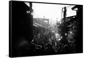 Black Japan Collection - Crowded Street-Philippe Hugonnard-Framed Stretched Canvas
