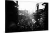 Black Japan Collection - Crowded Street-Philippe Hugonnard-Stretched Canvas