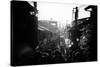 Black Japan Collection - Crowded Street-Philippe Hugonnard-Stretched Canvas