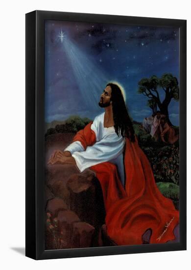 Black Jesus Christ Kneeling religious Print Poster-null-Framed Poster