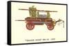 Black Joke Vintage Fire Wagon-null-Framed Stretched Canvas