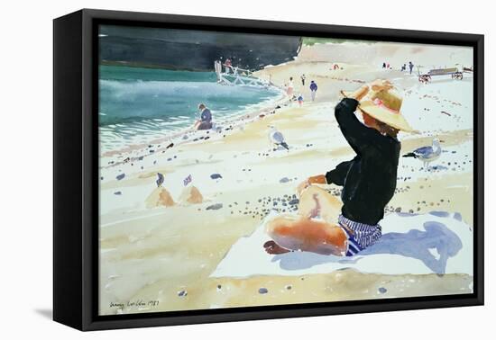 Black Jumper-Lucy Willis-Framed Stretched Canvas