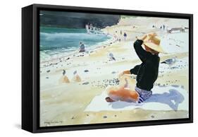 Black Jumper-Lucy Willis-Framed Stretched Canvas